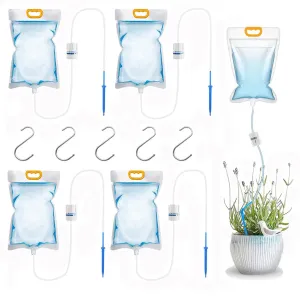 5 x 3.5 L Drip Irrigation Bags with Adjustable Flow Automatic Plant Irrigation System Home Sprinkler Device for Indoor and Outdoor (ZWDSB-1-1-5)