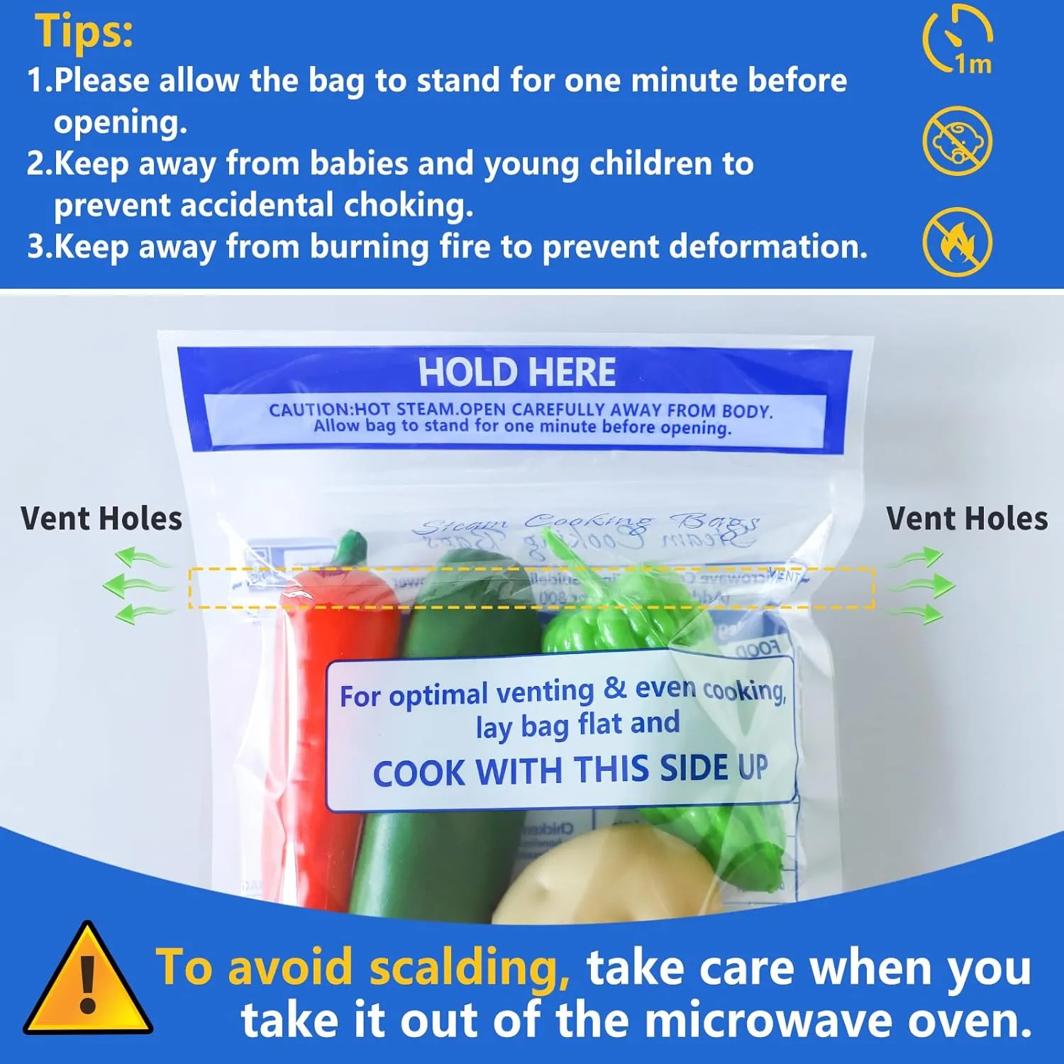 50 Pcs Microwave Steamer Bags 7.9 X 8.6 Inch Zipper Steam Cooking Bags Reusable Microwave Cooking Bag for Vegetables Potatoes and Meat (50)