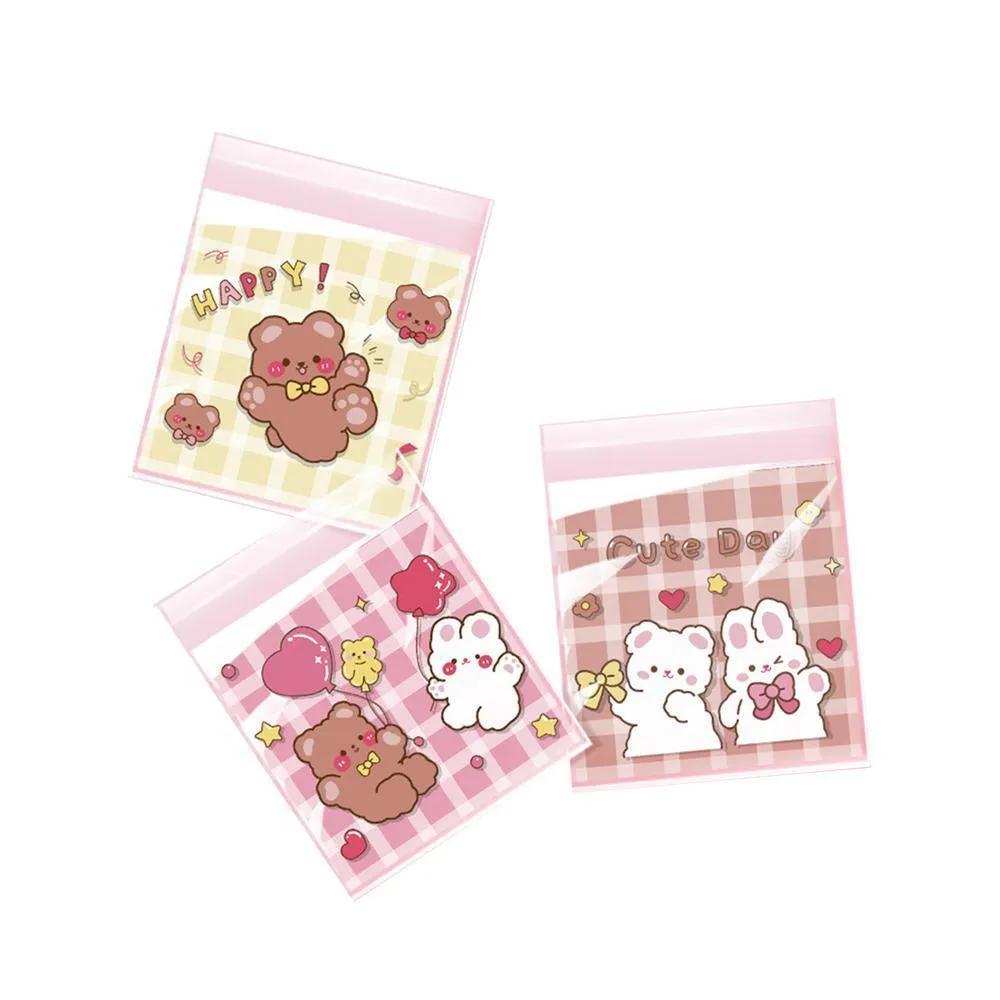 500 Pack Self Adhesive Cookie Packaging Bags Vibrant Designs OPP Material