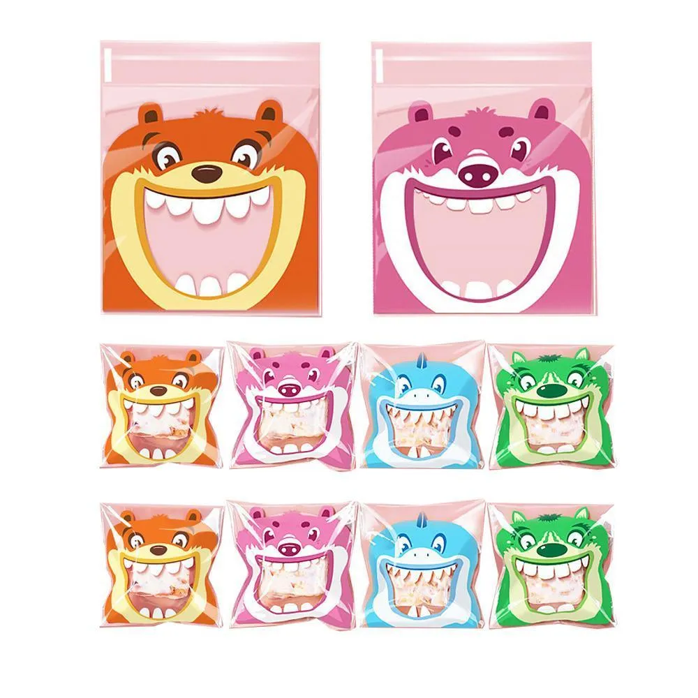 500 Pack Self Adhesive Cookie Packaging Bags Vibrant Designs OPP Material