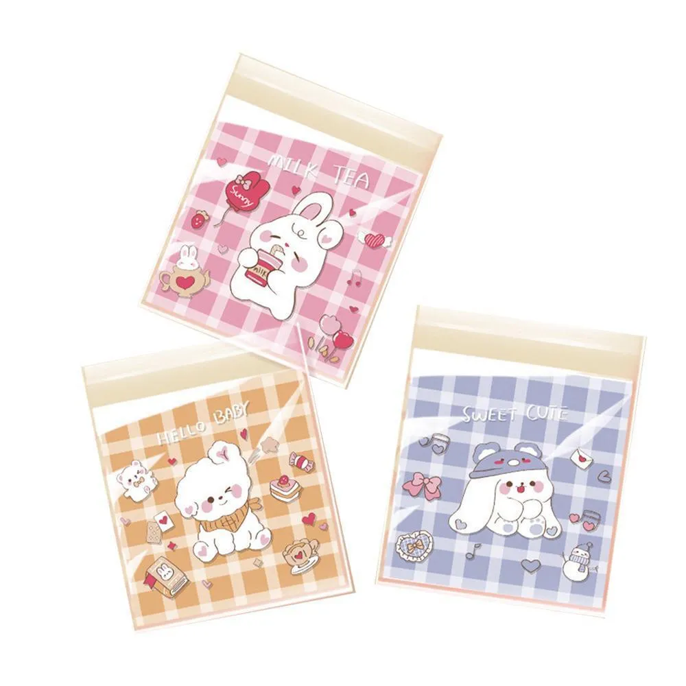 500 Pack Self Adhesive Cookie Packaging Bags Vibrant Designs OPP Material