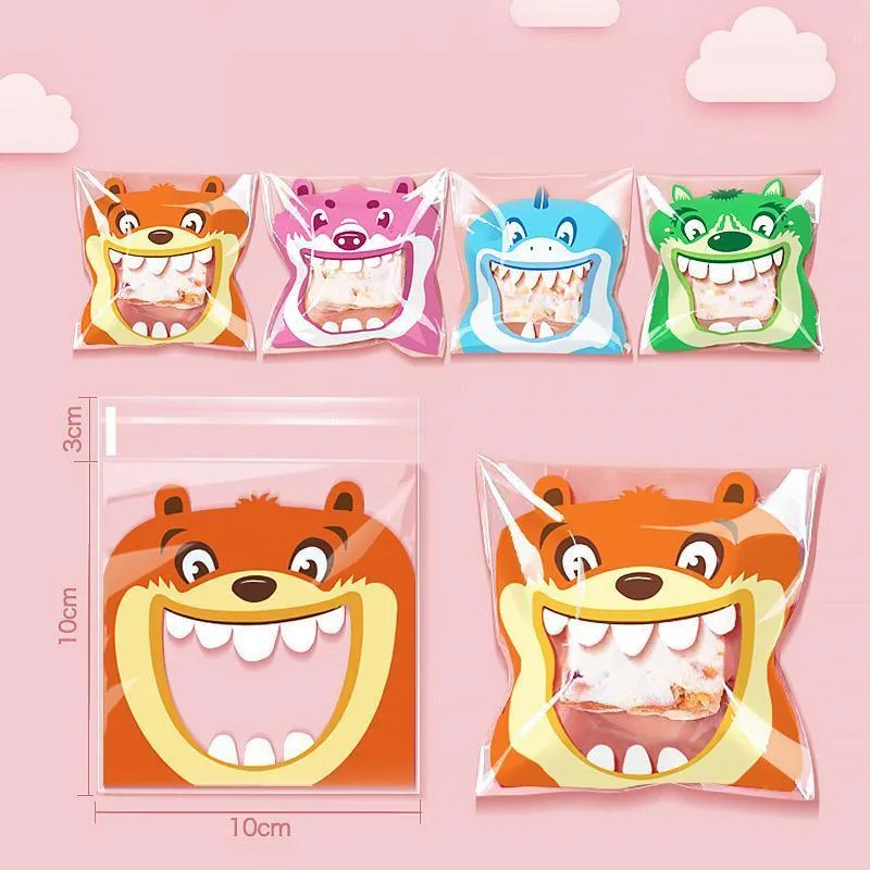 500 Pack Self Adhesive Cookie Packaging Bags Vibrant Designs OPP Material