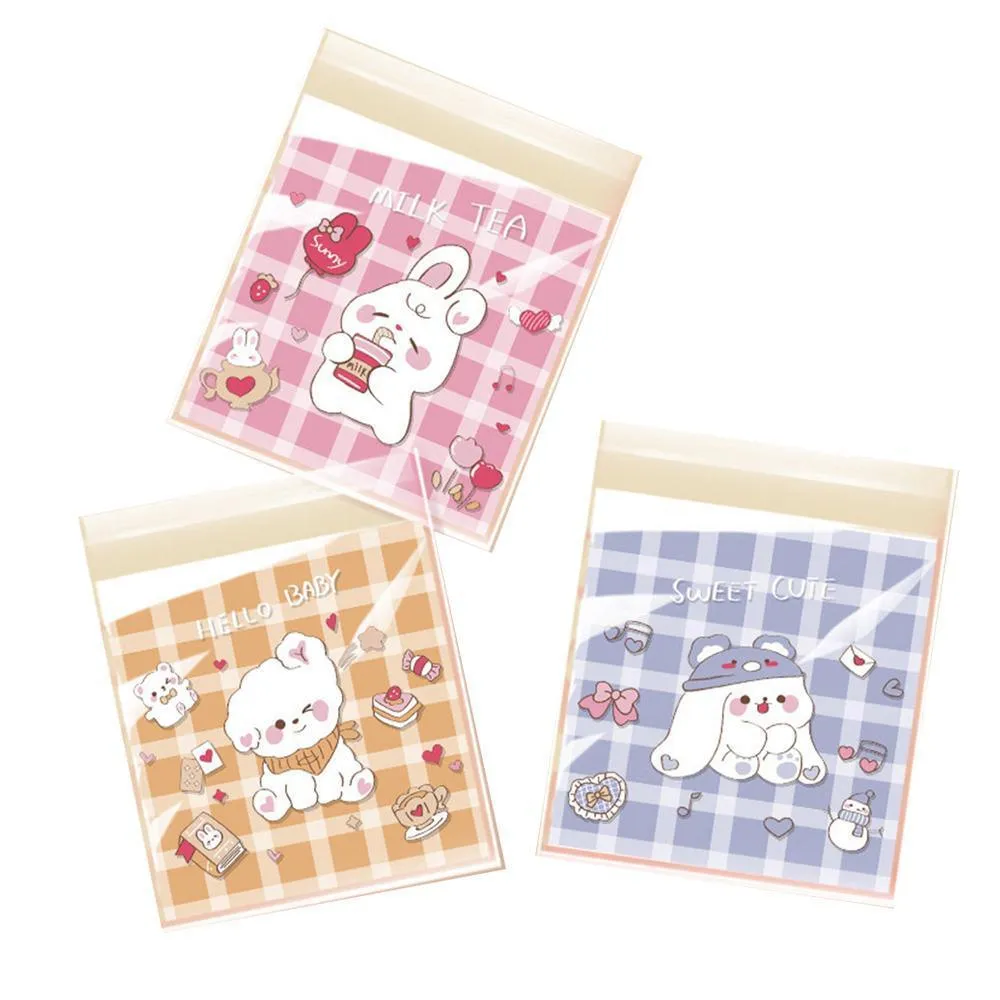 500 Pack Self Adhesive Cookie Packaging Bags Vibrant Designs OPP Material