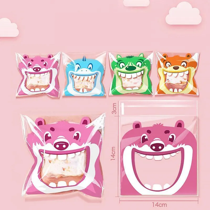 500 Pack Self Adhesive Cookie Packaging Bags Vibrant Designs OPP Material