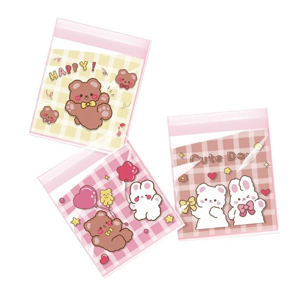 500 Pack Self Adhesive Cookie Packaging Bags Vibrant Designs OPP Material