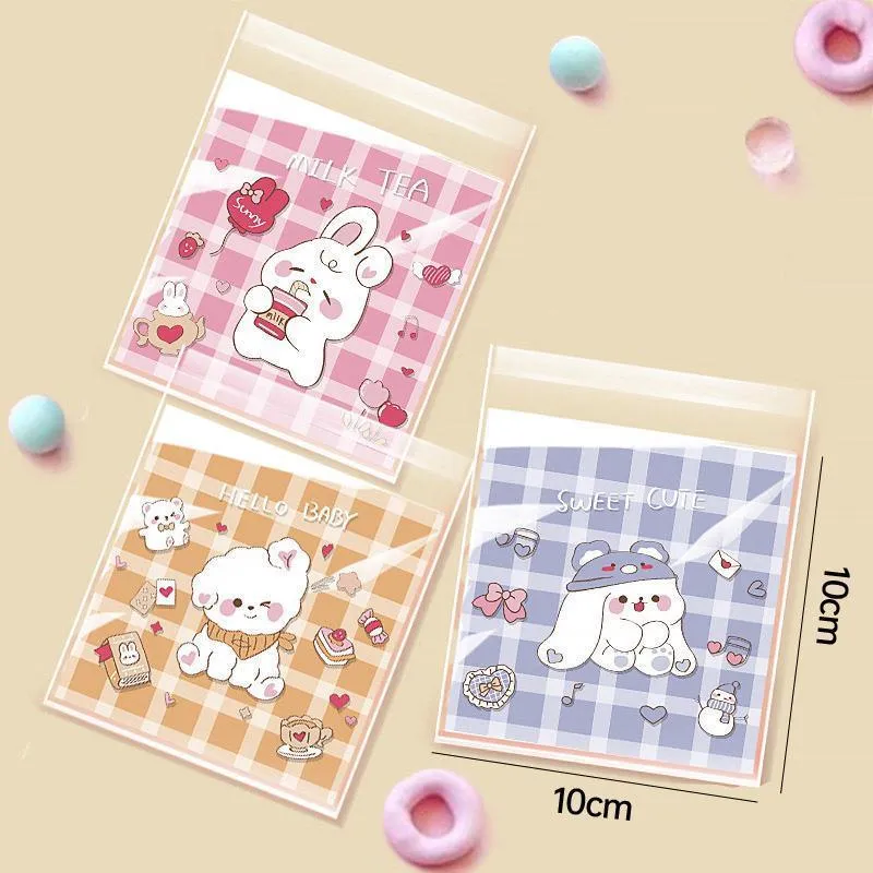 500 Pack Self Adhesive Cookie Packaging Bags Vibrant Designs OPP Material