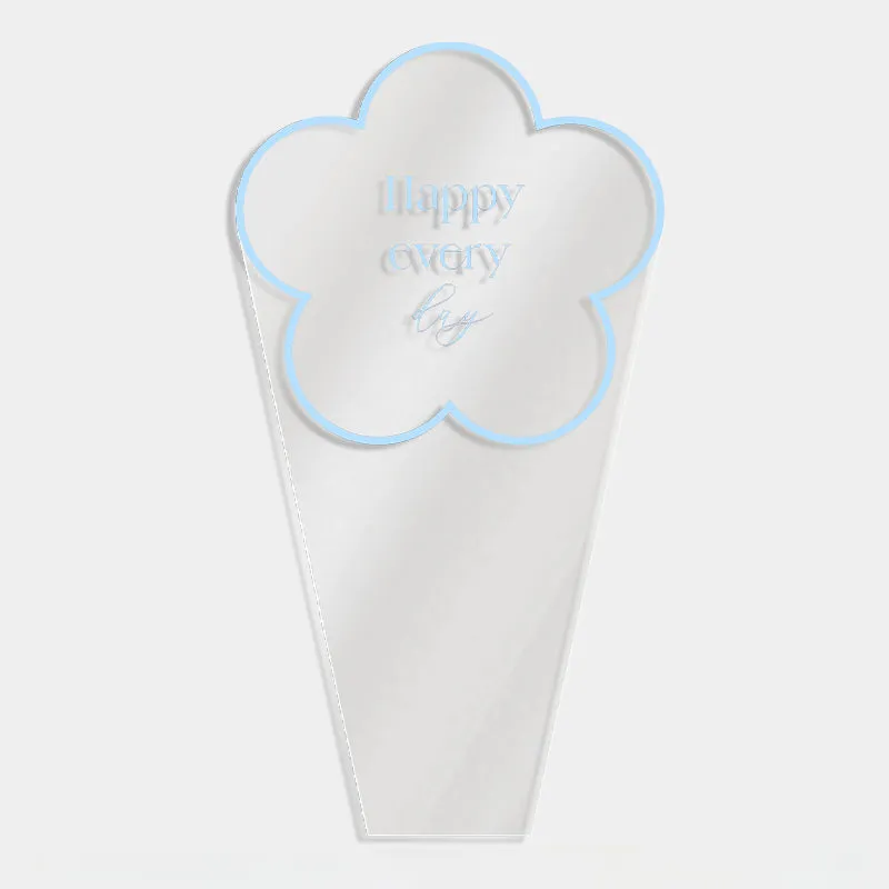 50pcs Transparent Flower Shaped Bouquet Bags