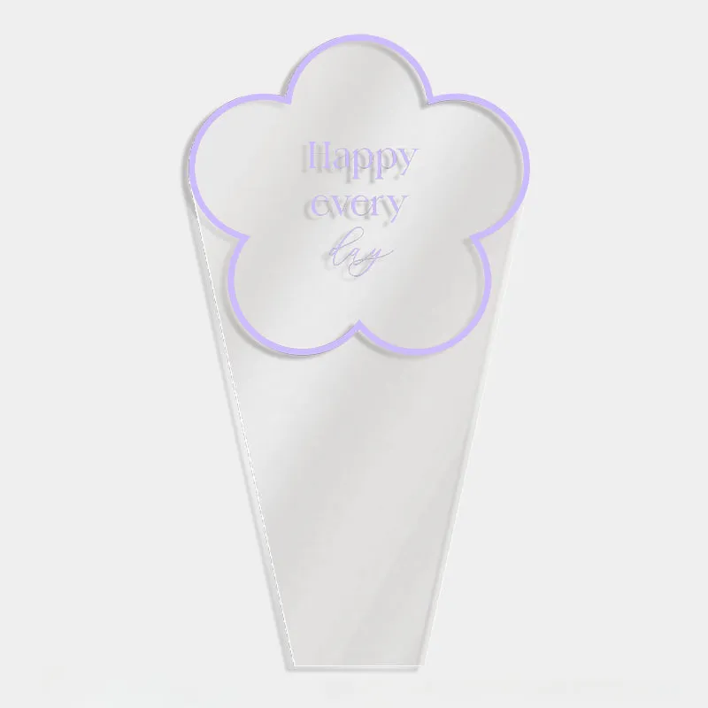 50pcs Transparent Flower Shaped Bouquet Bags