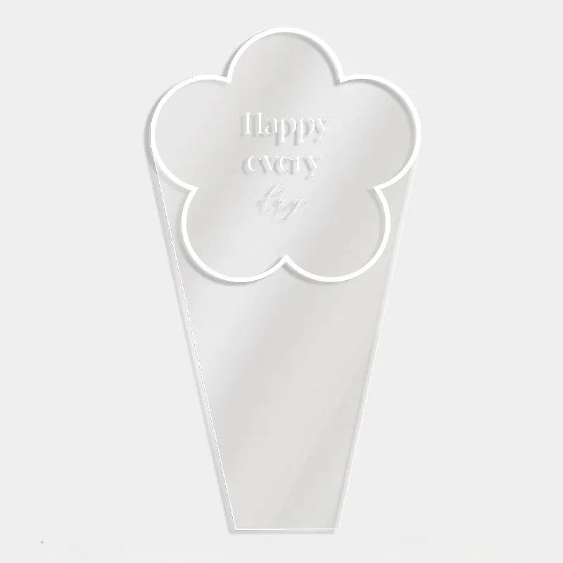 50pcs Transparent Flower Shaped Bouquet Bags