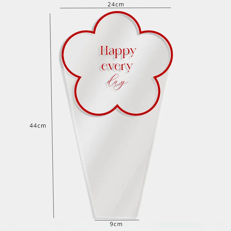 50pcs Transparent Flower Shaped Bouquet Bags