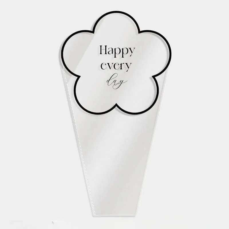 50pcs Transparent Flower Shaped Bouquet Bags