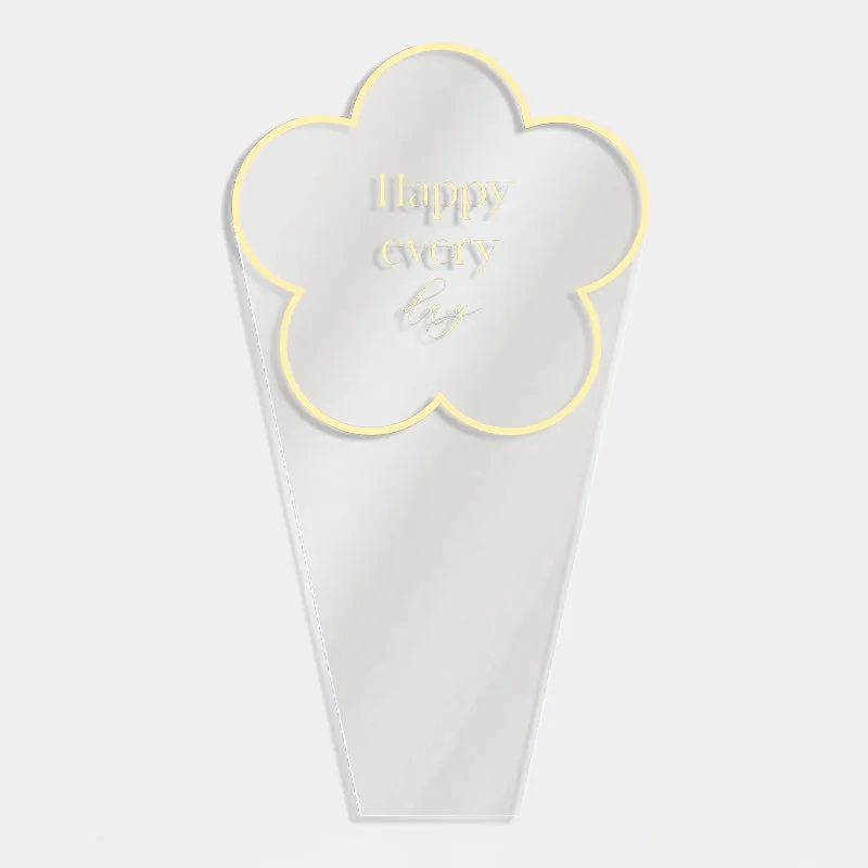 50pcs Transparent Flower Shaped Bouquet Bags