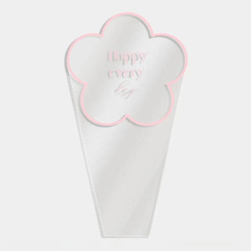 50pcs Transparent Flower Shaped Bouquet Bags