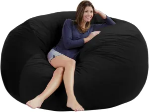 5FT Large Bean Bag Chair Cover - Soft Fluffy Dutch Velvet Bean Bag Bed (No Filling, Cover Only), Comfy 5FT Bean Bag Cover, Oversized Lazy Sofa Cover