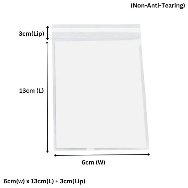 60 x 130mm   30mm Opp Cellophane Resealable Plastic Bags- Get The Best Clear Plastic Poly Bags