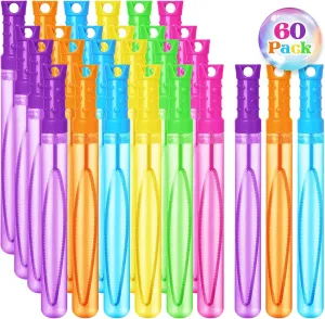 60PCS Bubble Wands for Kids,Bulk Bubble Wand for Kids Party Favor, Bubble Maker for Party Favor,Birthday,Goodie Bags, Wedding, Carnival Prizes, Summer Outdoor Toy Gifts, Assortment 6 Colors