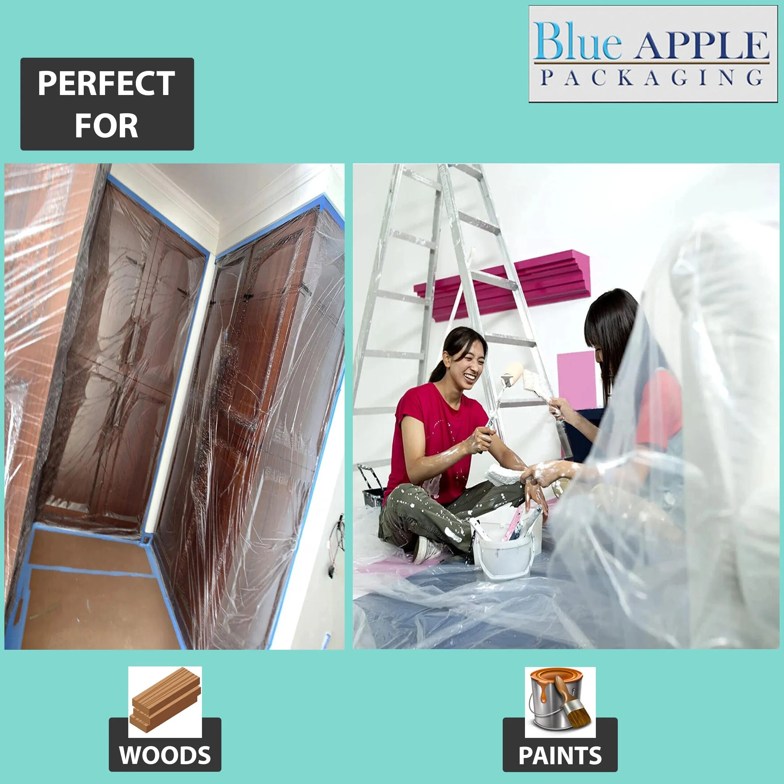 6ftX100ft Clear Poly Tarp 4 Mil Low Density LDPE 1 Roll