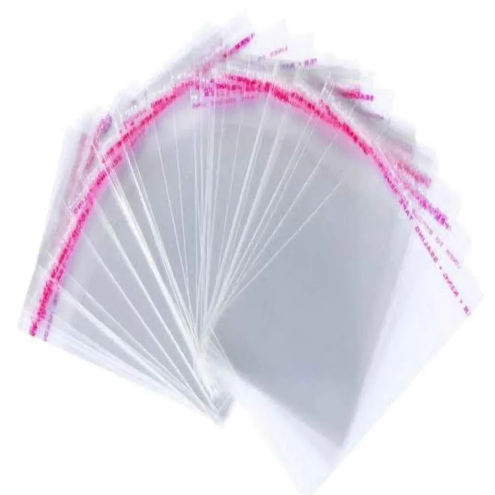 6X8 Inches: Transparent Plastic Packing Bags Adhesive Plastic Poly Bag