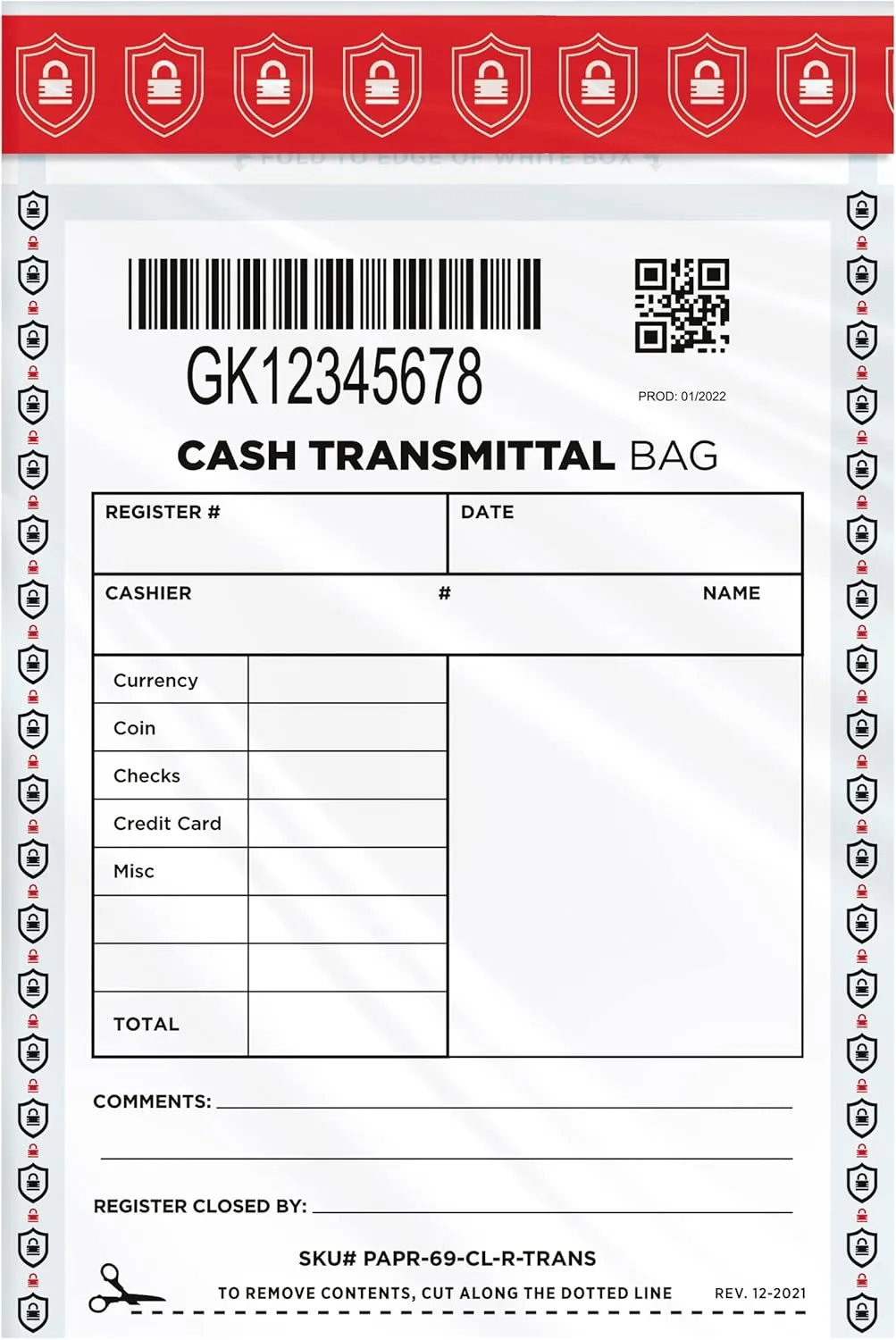 6x9 Cash Transmittal Bag (100)