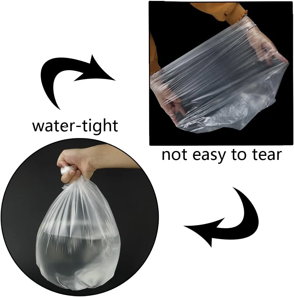 8 Gallon Medium Trash Bags, Clear, 2 Rolls/220 Counts