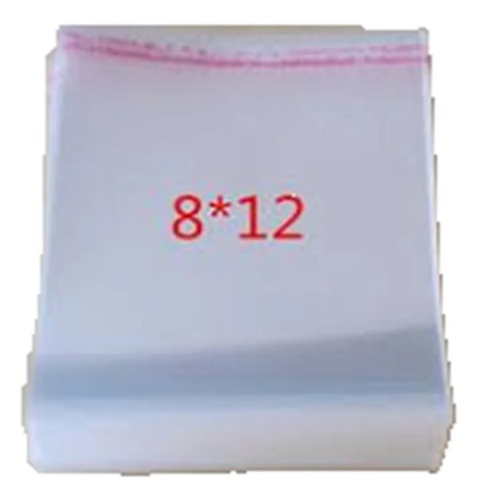 8X12 Inches: Transparent Plastic Packing Bags Adhesive Plastic Poly Bag