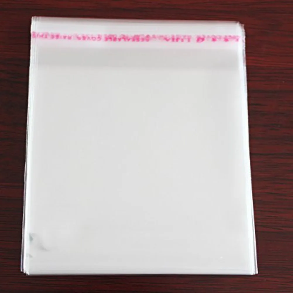 8X12 Inches: Transparent Plastic Packing Bags Adhesive Plastic Poly Bag