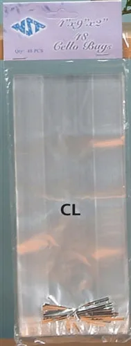 9" Cellophane Gift Bags w/ Twist Tie (Small) (48 Pcs)
