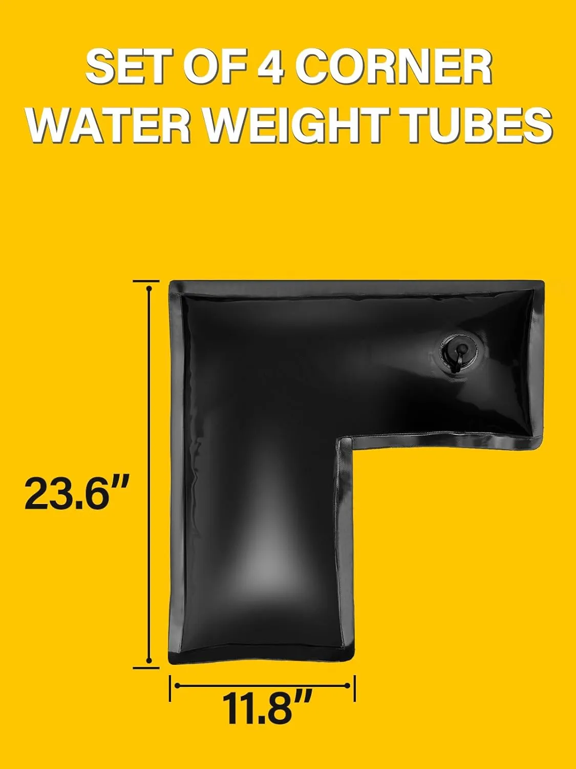 Abimars 0.7mm Thicker Corner Winter Water Tube for Swimming Pool Covers, 4 Pack 23.6”x11.8” Water Weight Bags for Pool Side, Three-Layer Composite Material