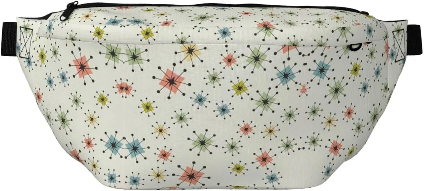 Absctract Geometric Pattern Space Multi-Purpose Fanny Pack and Crossbody Bag - High Capacity with Zipper Pockets, Ideal for Men and Women