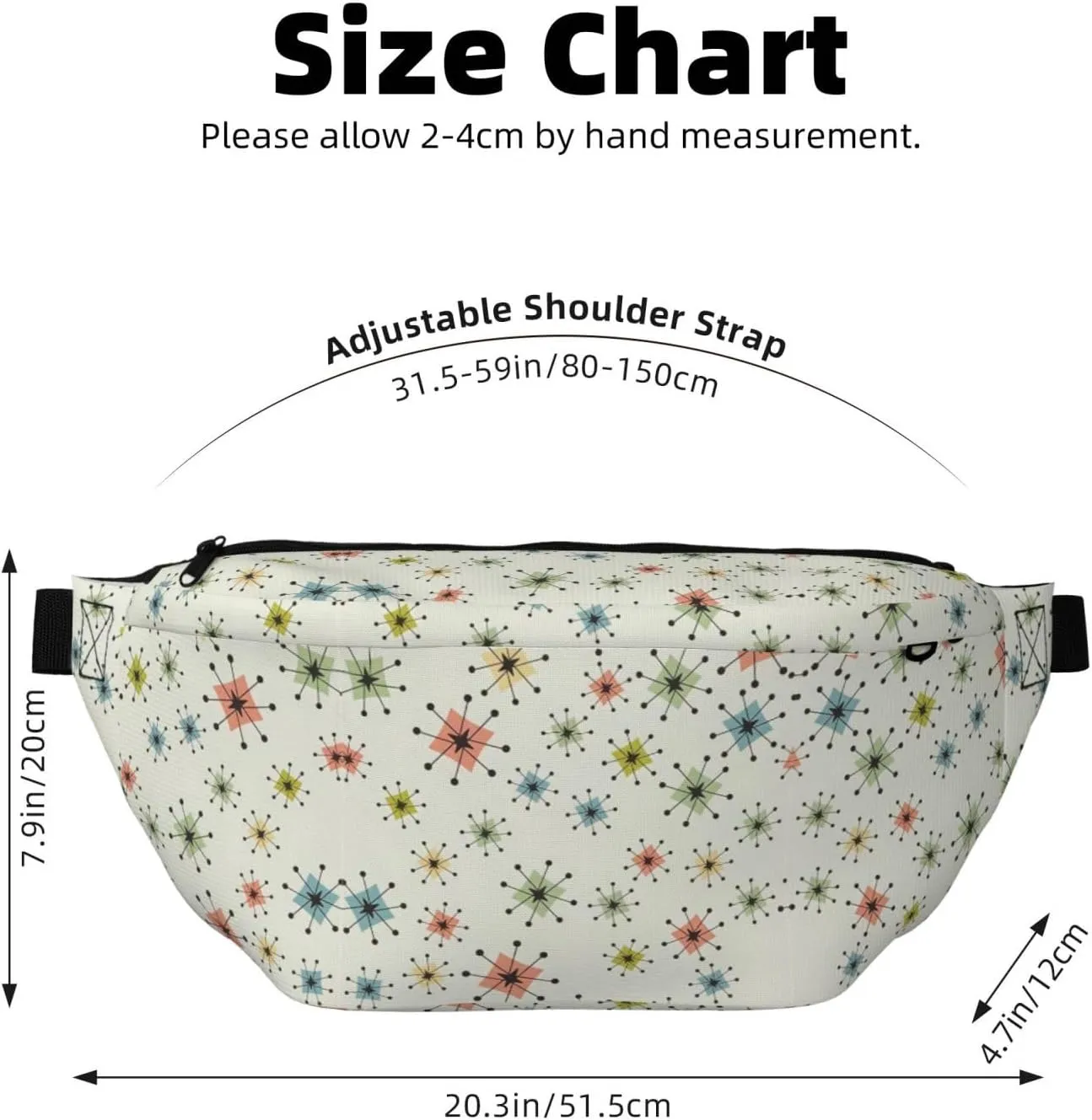 Absctract Geometric Pattern Space Multi-Purpose Fanny Pack and Crossbody Bag - High Capacity with Zipper Pockets, Ideal for Men and Women