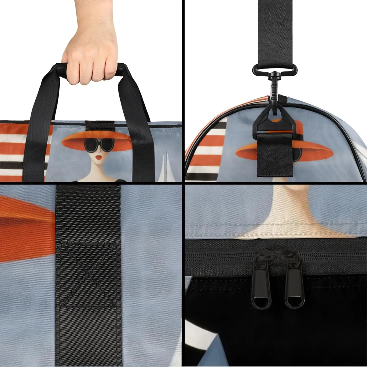 Abstract Art Gym Duffle Bag for Women,Waterproof Sports Geometric Woman Duffle Bags Travel Weekender Bags for Men Women Overnight Bag with Shoes Compartment