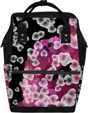 Abstract Background Geometric Elements Vector Clip Diaper Bag Backpack, waterproof backpack Baby Nappy Changing Bags Laptop Backpack for Travel, Large Capacity, Durable and Stylish for Woman and Men.