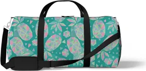Abstract Geometric Pineapples Sports Duffel Bag Travel Gym Tote Bags Lightweight Durable Shoulder Strap Waterproof Polyester Outside Mesh Pocket Overnight Trip Duffel Bag for Women Men