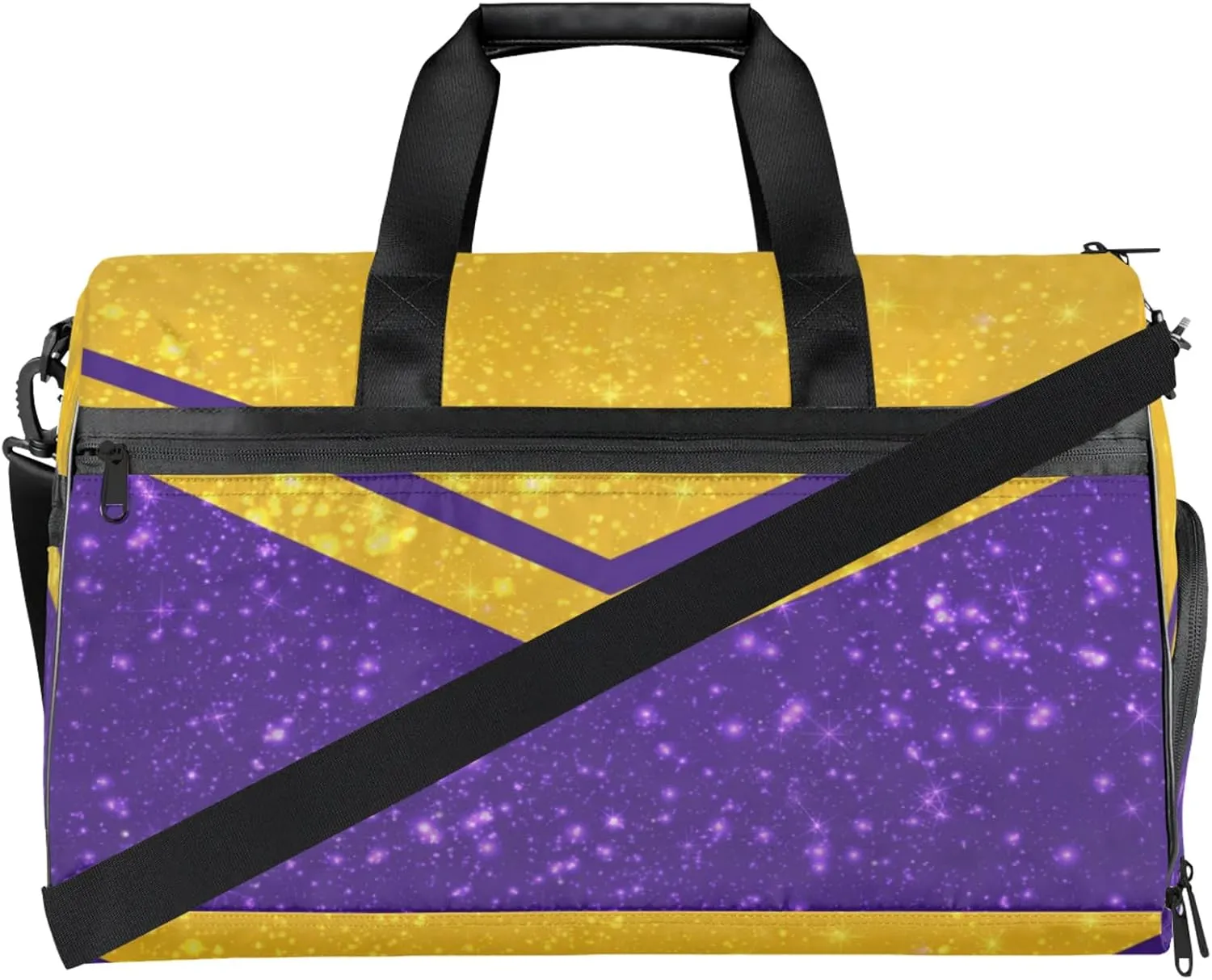 Abstract Gym Bag for Womens Mens with Shoes Compartment, Geometric Patterns Duffle Bag for Airplane Sport Gym Tote Bags Yoga Waterproof Weekender Travel Bag