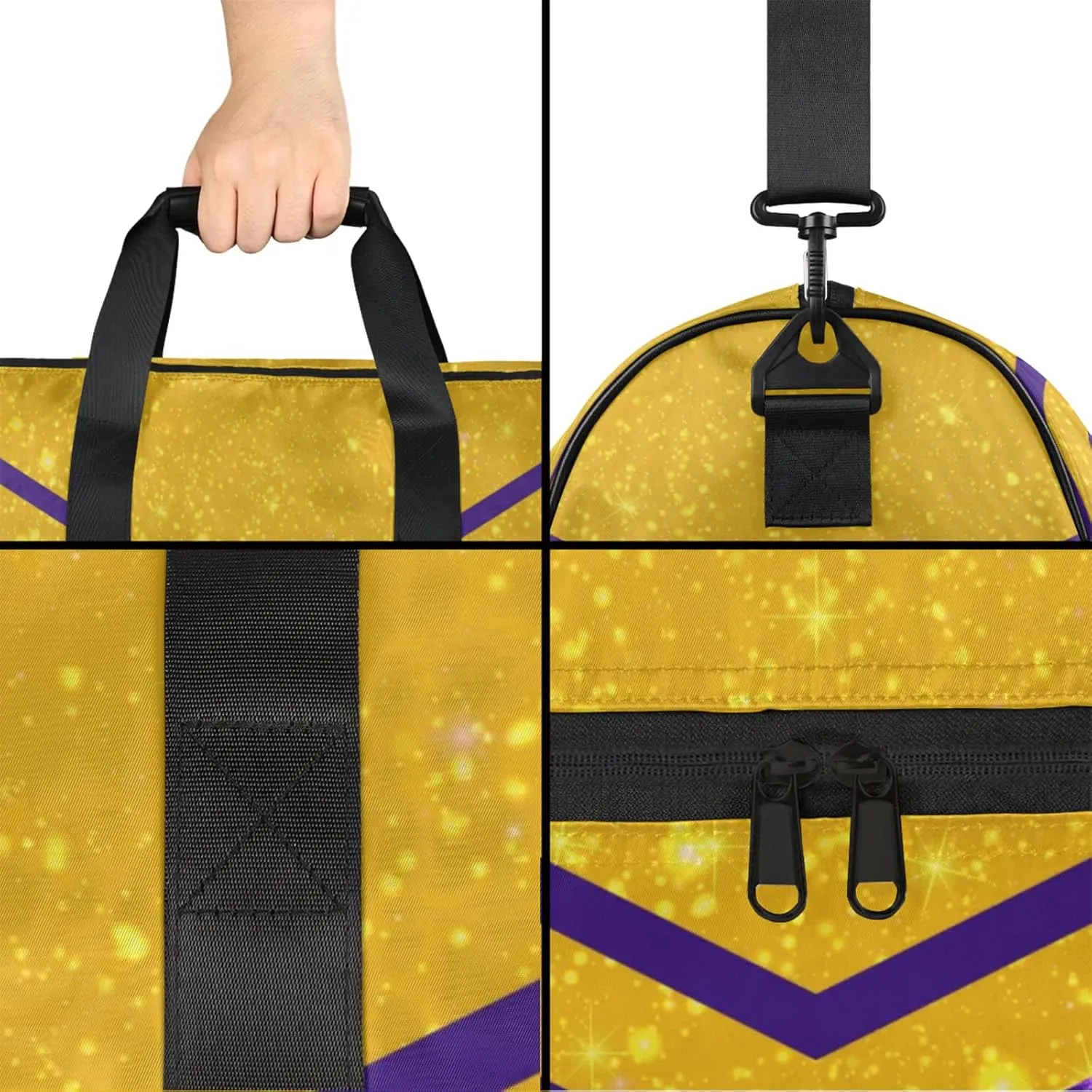 Abstract Gym Bag for Womens Mens with Shoes Compartment, Geometric Patterns Duffle Bag for Airplane Sport Gym Tote Bags Yoga Waterproof Weekender Travel Bag
