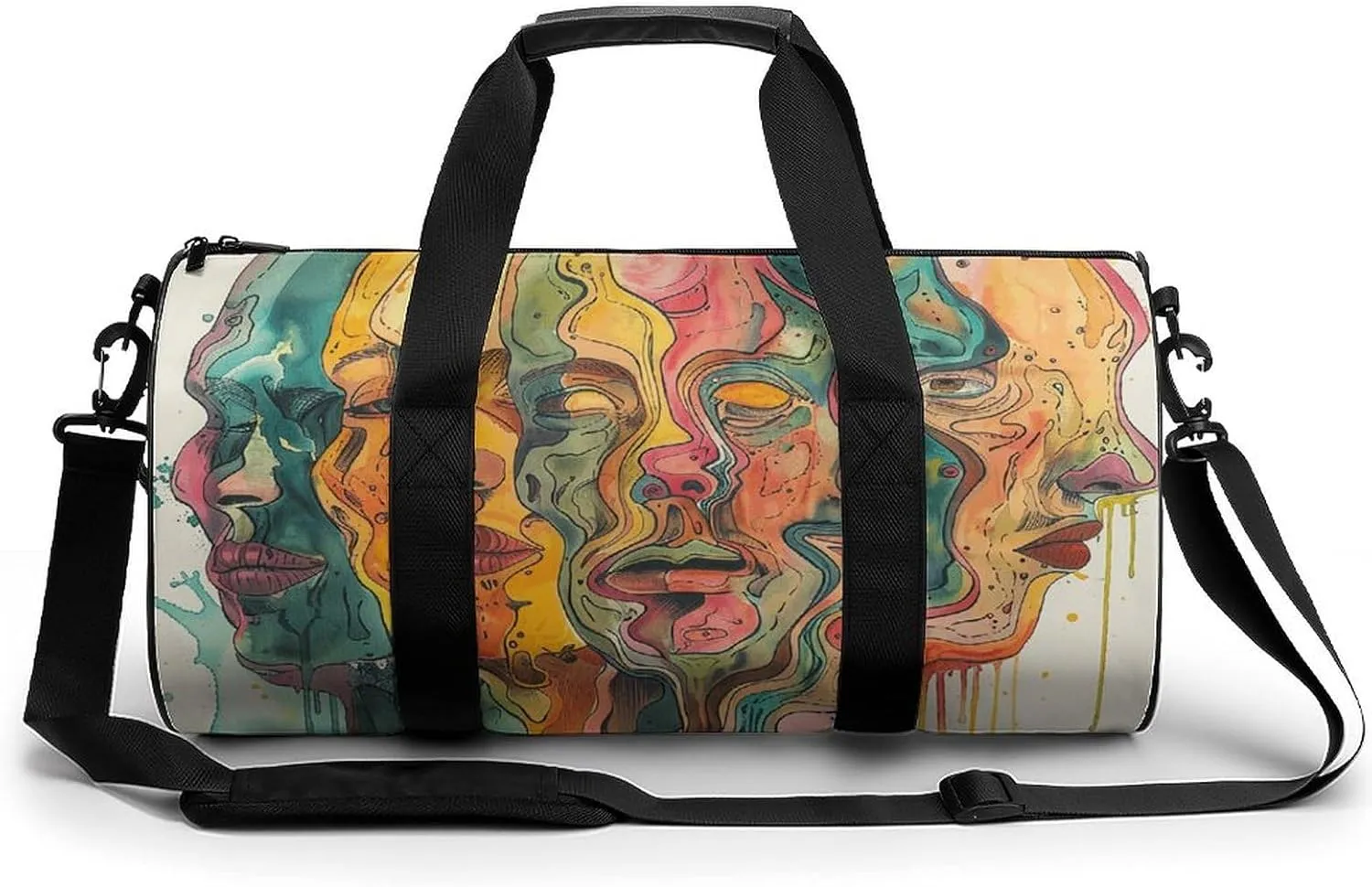 Abstract People Images Gym Bag Sport Gym Tote Bag Lightweight Duffle Bag Carry On Weekender Bags for Women Men