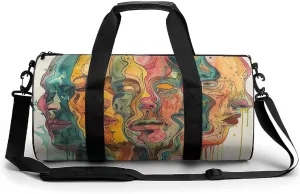 Abstract People Images Gym Bag Sport Gym Tote Bag Lightweight Duffle Bag Carry On Weekender Bags for Women Men