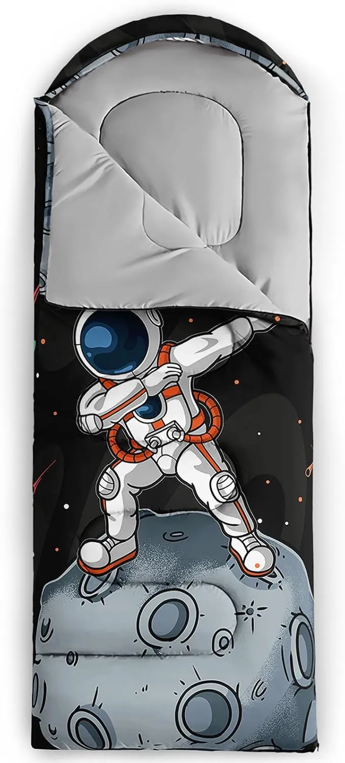 AILONEN Boys Extreme Sports Camping Sleeping Bags,Lightweight & Waterproof,3 Season Warm & Cool Weather,Dirt Bike Motocross Rider Themed Sleeping Bags,Travelling,Outdoors