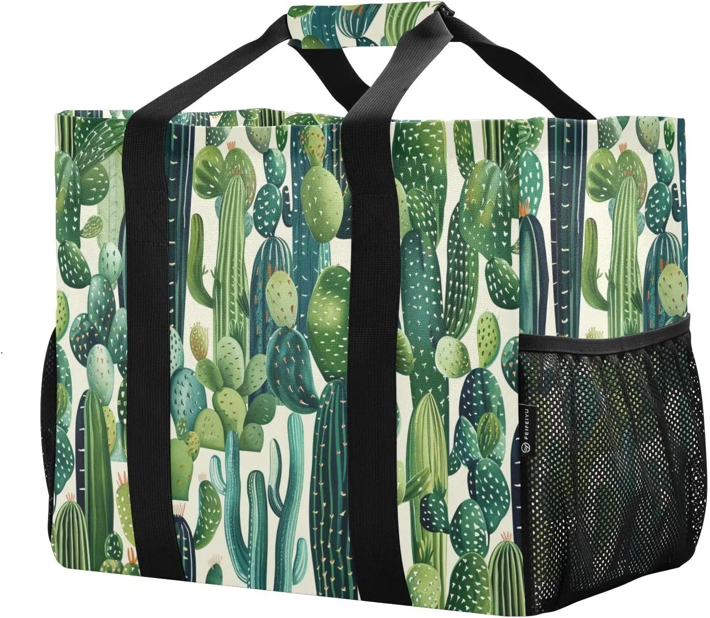 ALAZA Cacti Succulents Floral Tropical Waterproof Beach Tote Bags