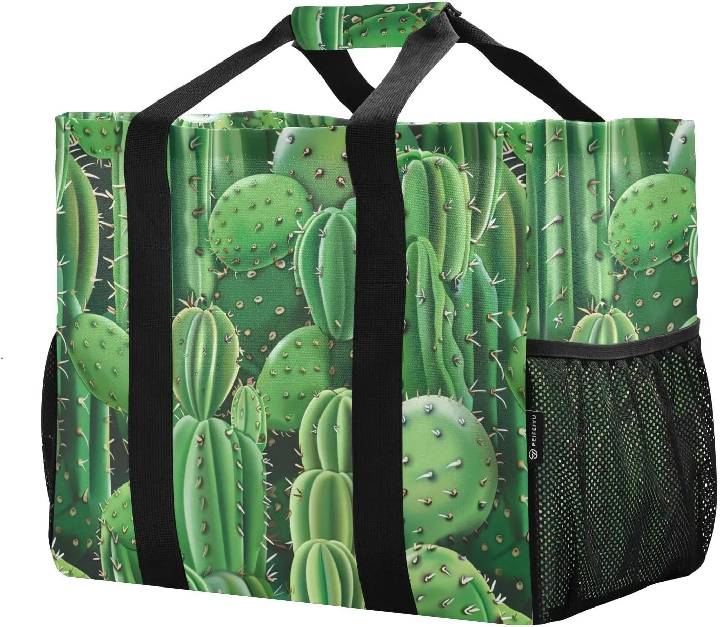 ALAZA Cacti Succulents Floral Tropical Waterproof Beach Tote Bags