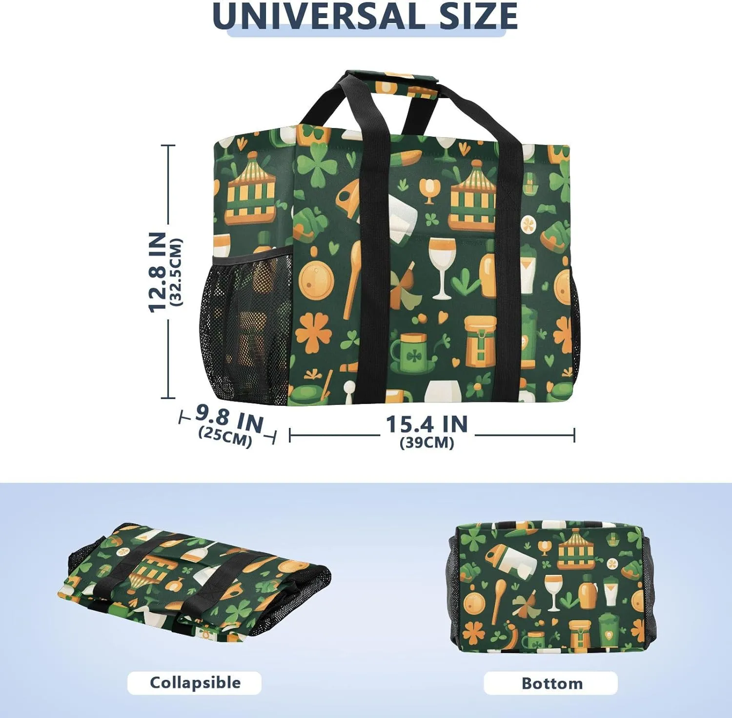 ALAZA Lemon Floral Butterfly Waterproof Beach Tote Bags