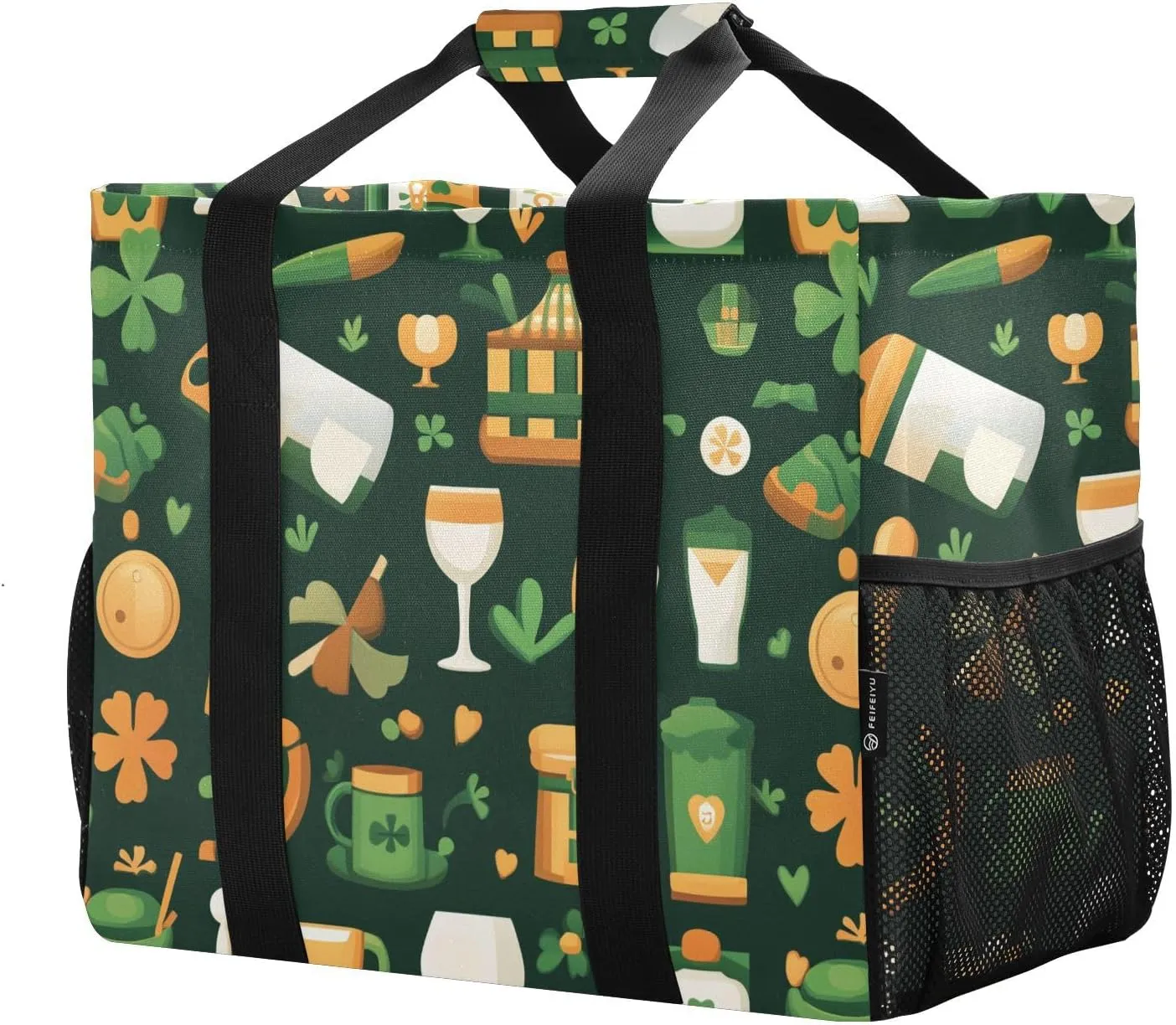 ALAZA Lemon Floral Butterfly Waterproof Beach Tote Bags