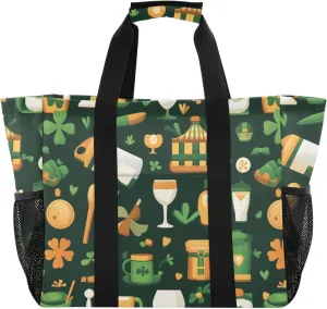 ALAZA Lemon Floral Butterfly Waterproof Beach Tote Bags