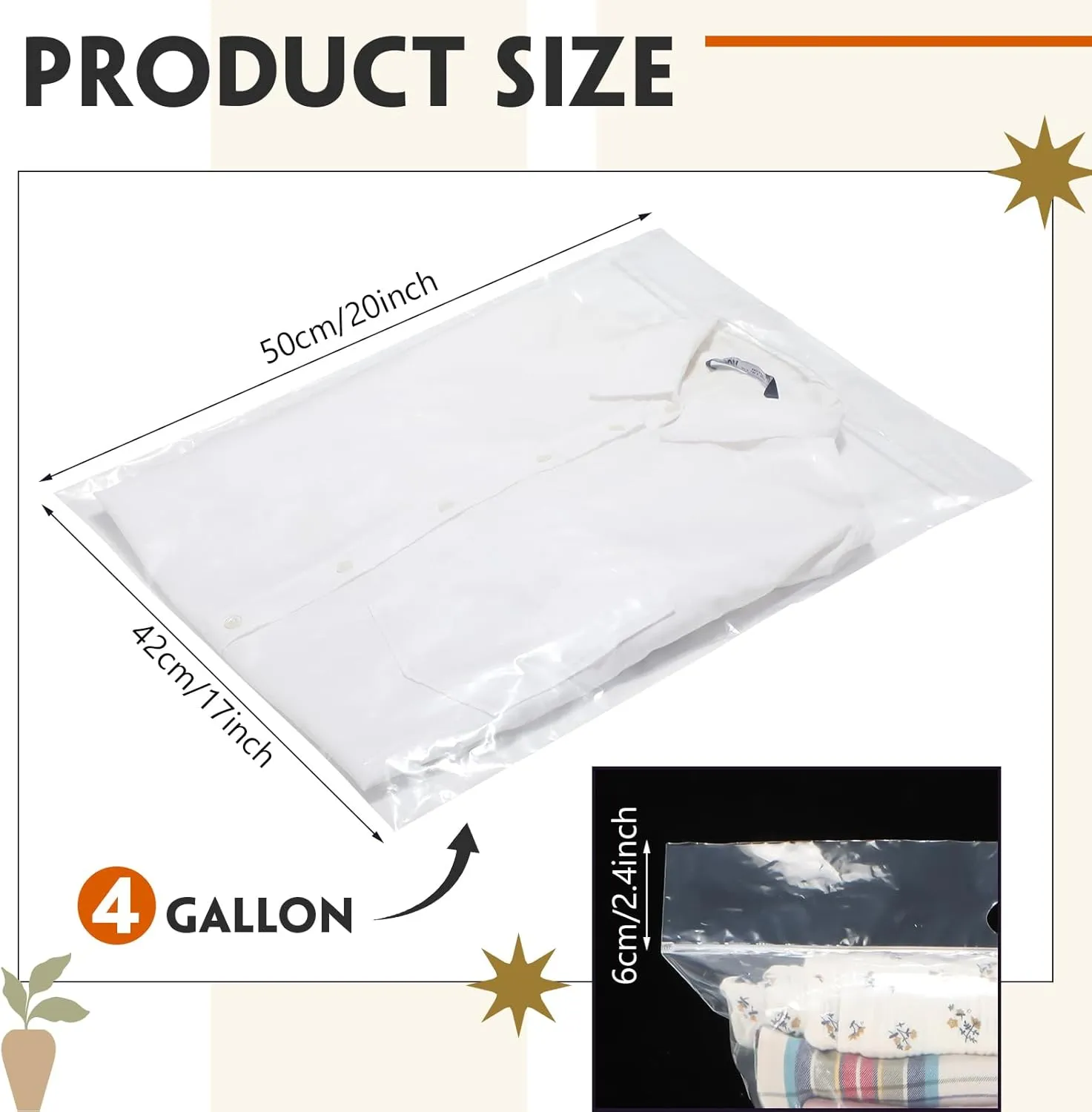 Aliceset 12 Pcs Large Plastic Bags with Zipper Top 20 x 17 Inches Heavy Duty 6 Mil Extra Thick Resealable Storage Bag with Handle 4 Gallon Reusable Clear Organizer for Clothes Bedding Travel Moving