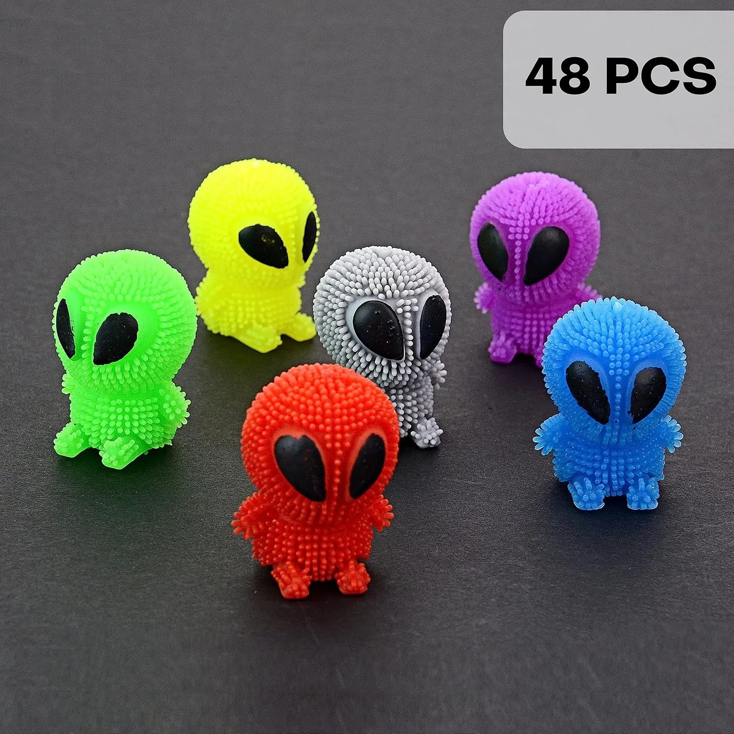 Alien Toys for Kids - 1.75 Inch Alien Toys for Kids - Funny Squishy Toys for Party Favors, Goody Bags, Classroom Prizes - Mini Puffer Ball - Pack of 48 - Easter Basket Stuffers