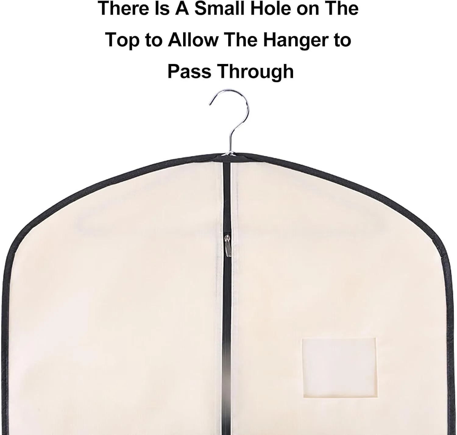All Clear Dress Garment Bag with Train, Garment Bags with Handles Clothes Cover for Gowns, Uniforms, Wedding Dress with Train, Beige(140x60x25cm/55x24x10in)
