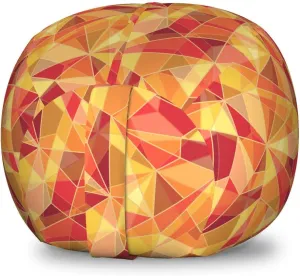 Ambesonne Abstract Storage Toy Bag Chair, Mosaic Pattern with Fractal Triangle Geometric Fragments Digital Print, Stuffed Animal Organizer Washable Bag, Small Size, Orange Marigold Red