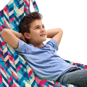 Ambesonne Chevron Lounger Chair Bag, Zigzag Pattern Downward Parallel Lines Hipster Bohemian Style Grunge Illustration, High Capacity Storage with Handle Container, Lounger Size, Multicolor