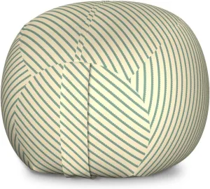 Ambesonne Retro Storage Toy Bag Chair, Bias Geometric Green Stripes Pattern Romantic Vintage Design Print, Stuffed Animal Organizer Washable Bag, Large Size, Jade Green and Cream