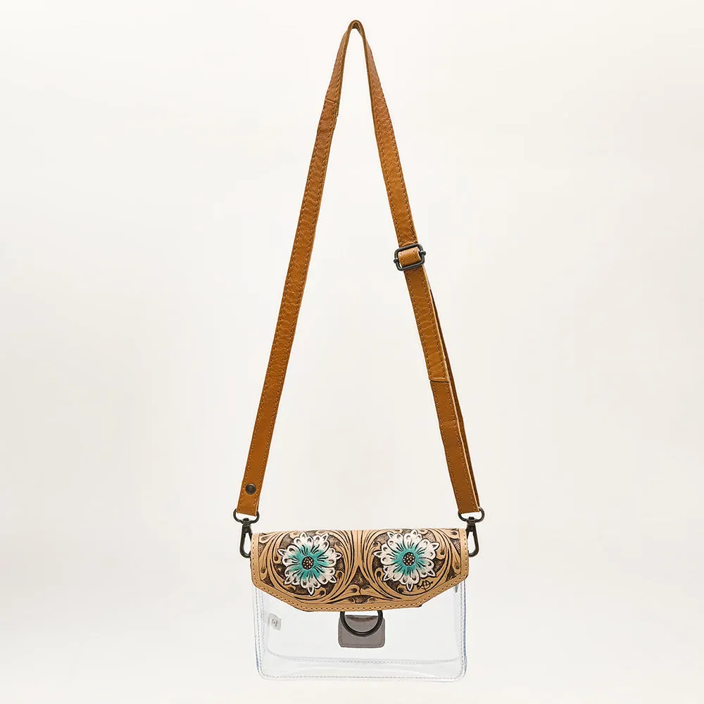 American Darling ADBGZ720 Clear Bag Hand Tooled Genuine Leather Women Bag Western Handbag Purse